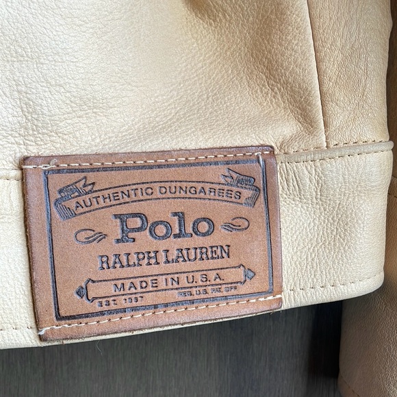 Vintage Ralph Lauren Country Beaded Fringe Tan Leather Jacket M - Picture 7 of 7